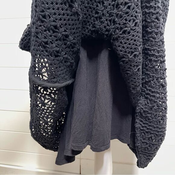 Meadow Rue by Anthropologie Black Sleeveless Crochet Dress Size 12 - Picture 7 of 16